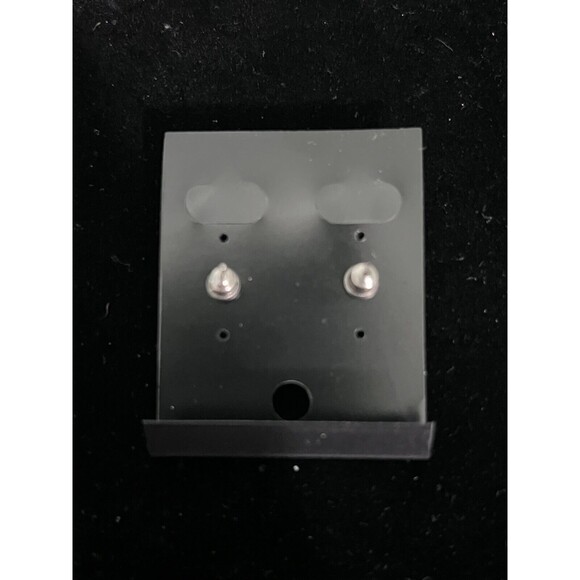 Vintage Clear 5mm Crystal Earrings Solitaire Pierced Studs 4-Prong Silvertone - Picture 6 of 11